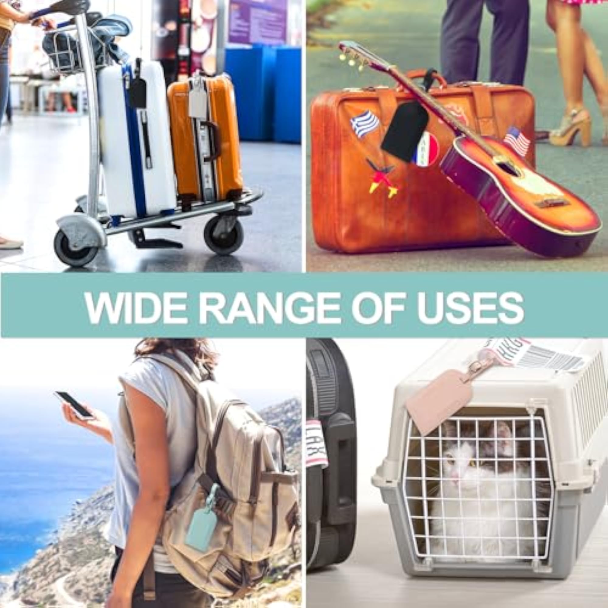 4 Pcs Leather Suitcase Tags